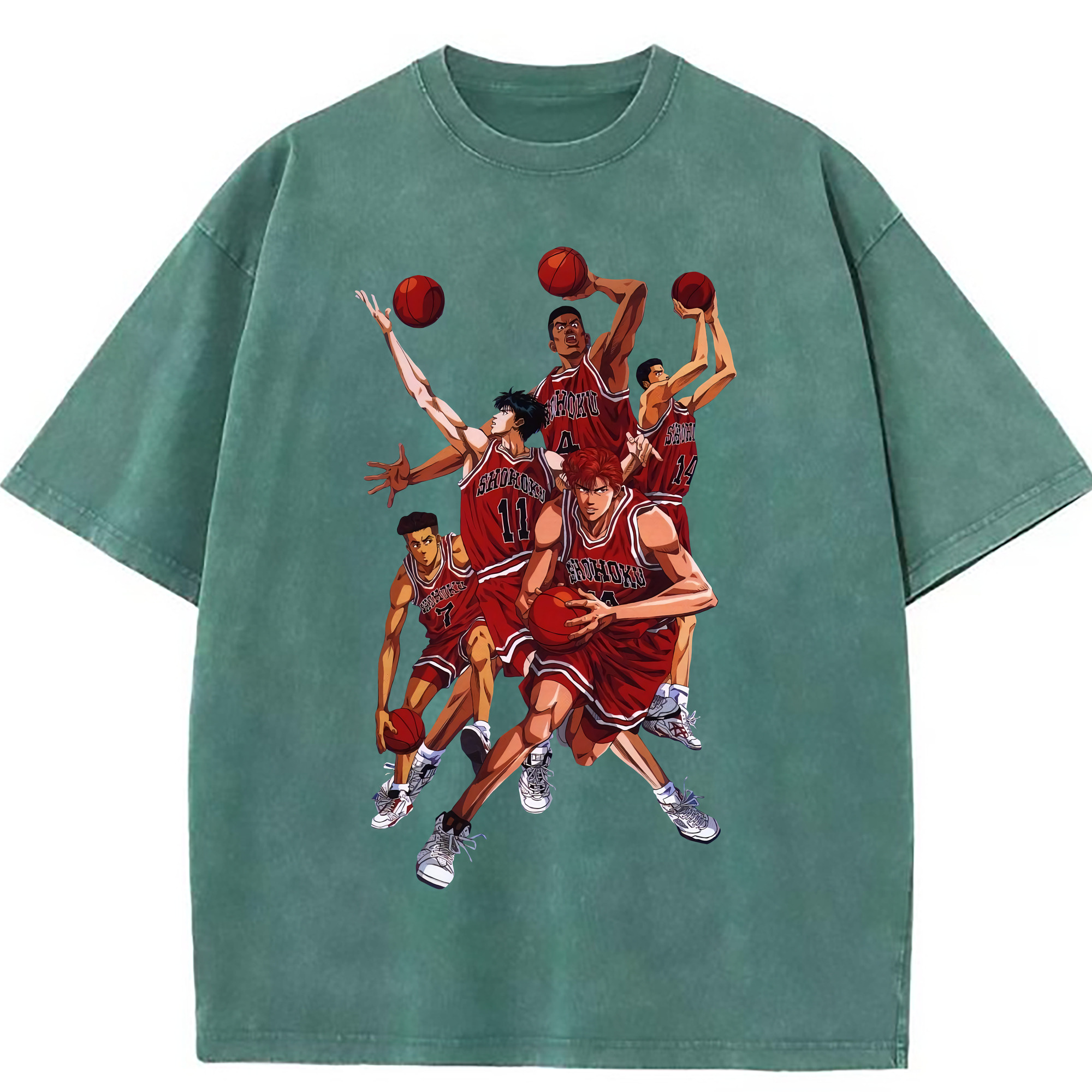 （画像用） SLAM DUNK／スラムダンク 綿100% ヴィンテージ風 半袖Tシャツ（フロントプリント）